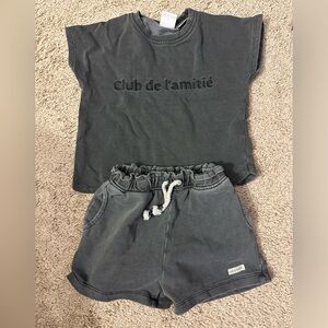 Zara grey shirt and shorts set 3T 4T